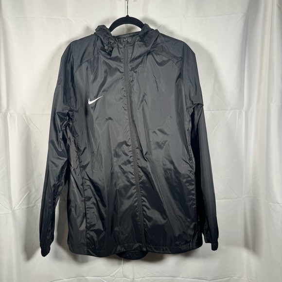 Nike Soccer Black Windbreaker Lightweight Hooded Jacket - Picture 1 of 7